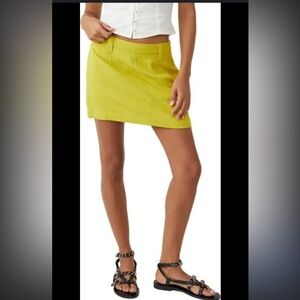 NWOT Free People Can't Blame Me Linen Mini Skirt